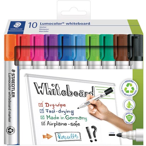  Oznaka za belo tablo 2MM PK10 reciklirani LUMOCOLOR STAEDTLER 351 C10 SORT Slike