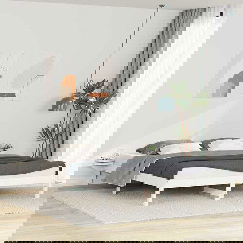 vidaXL Posteljni okvir s stranskimi omaricami Bela 180 x 220 cm Cene