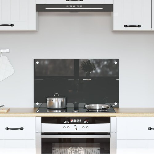 VidaXL Kuhinjski Backsplash Temno siva Kaljeno steklo 70 x 40 x 0.6 cm Slike