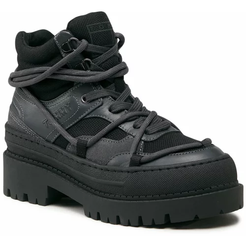 Tommy Jeans Pohodni čevlji Tjw Hybrid Boot EN0EN02338 Black / New Charcoal BDS