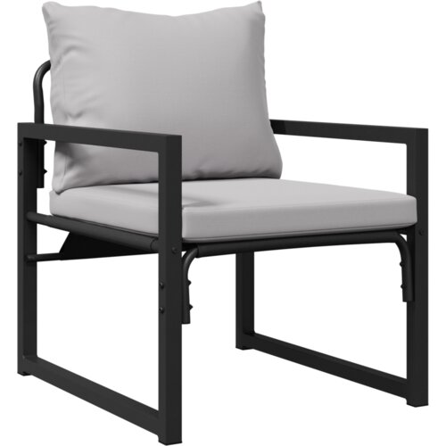 VidaXL Sjedeća garnitura za vrt 4 pcs Crna 61 x 72.5 x 71 cm Čelik Slike