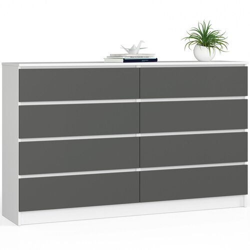 AKORD KOMODA K160 8SZ CLP BELE / SIVA, (21703150) Slike