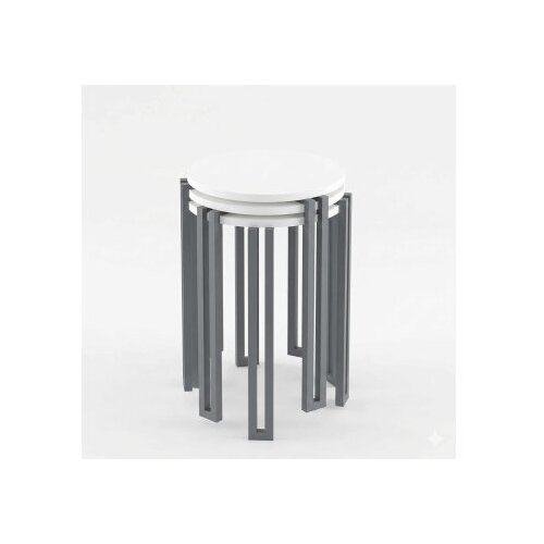 Hanah home Set 3 stočića Palma White Anthracite Cene
