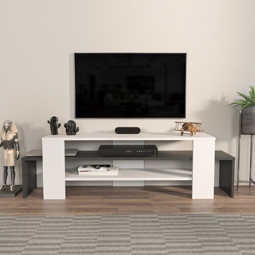Hanah home TV komoda Lenora, 150x45x35 cm, Bijelo-antracit Cene