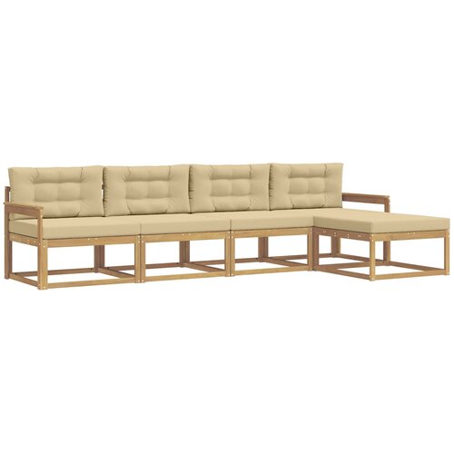 vidaXL Zunanja garnitura za sedenje 4 pcs Bela in bež Poliester, (5000282285) Cene