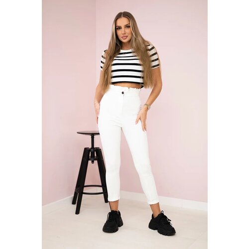 Kesi marka niezdefiniowana Creased trousers ecru Slike