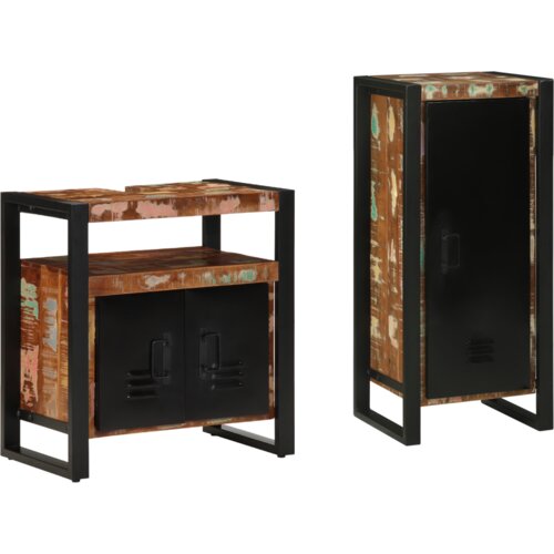 vidaXL Set namještaja za kupaonicu 2 pcs Čvrsto reciklirano drvo Cijene