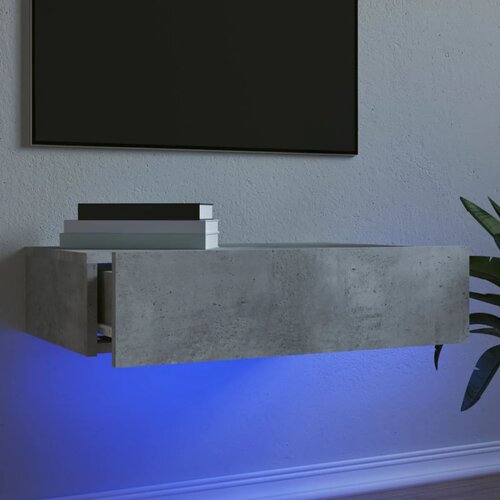VidaXL TV omarica z LED lučkami betonsko siva 60x35x15,5 cm Slike