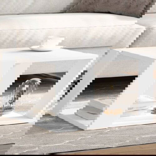 VidaXL Stolić za kavu bijeli 51,5x51,5x30 cm od konstruiranog drva Slike