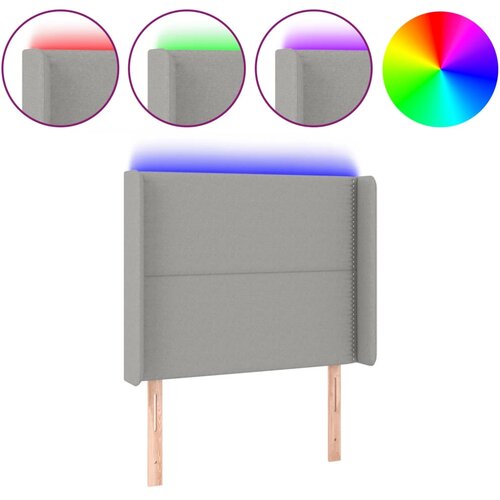 Maison Chic LED Posteljno vzglavje - Vzglavna omarica - Nočna omarica svetlo sivo 103x16x118/128 cm blago, (21709862) Cene