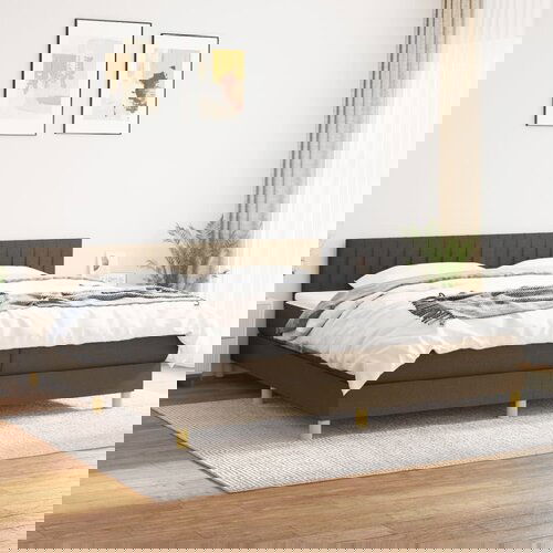 The Living Store Box spring postelja z vzmetnico temno rjav 200x200 cm blago - Box Spring Postelja, (21516833) Slike