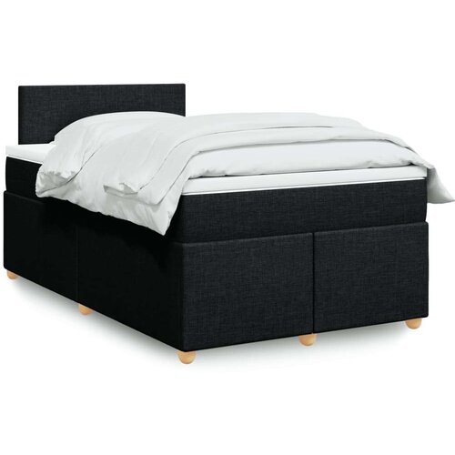 VidaXL Krevet box spring s madracem crni 120 x 190 cm od tkanine Slike