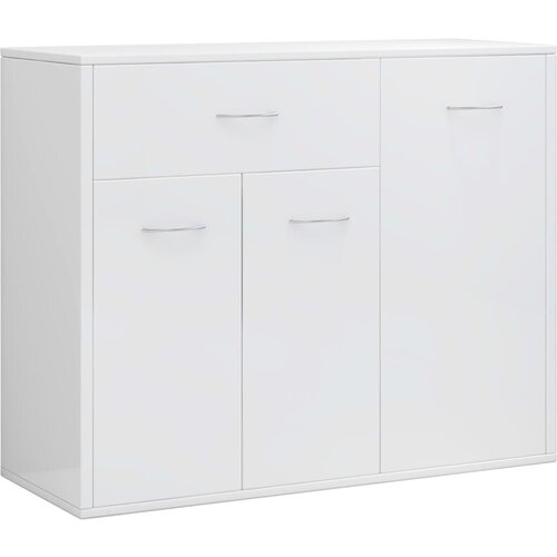 Maison Chic Komoda - Predalnik visok sijaj bela 88x30x70 cm iverna plo&amp;scaron;ča, (21719228) Slike