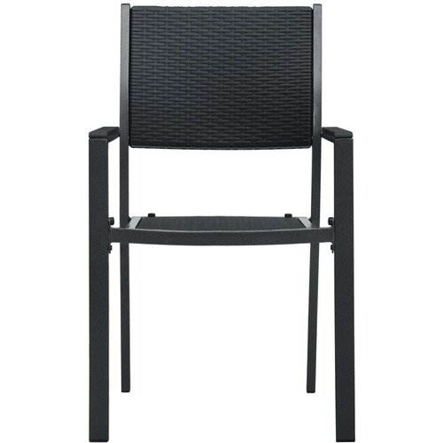  7-dijelni vrtni blagovaonski set crni Crna Dužina stola 140 cm Slike