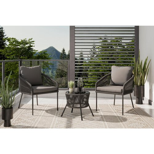 Ambia Garden SET ZA BALKON kovina, umetna masa siva Cene