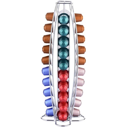Cheffinger Dozator za 40 kovinskih kapsul Nespresso s stožčasto obliko, Srebrna, (22070968) Cene