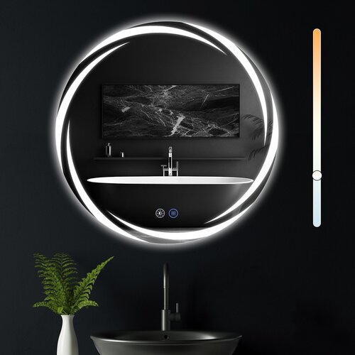 Nettlife kopalni&scaron;ko ogledalo z osvetlitvijo, okroglo LED ogledalo, IP44 okroglo kopalni&scaron;ko ogledalo 50 cm s funkcijo na dotik, (22149679) Cene