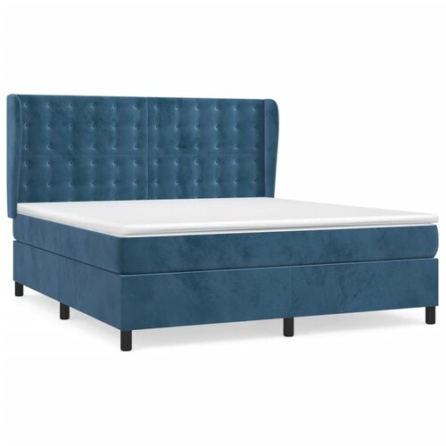 Maison Chic Box spring postelja - Vzmetna postelja z vzmetnico temno modra 160x200 cm žamet SL2834, (21902477) Cene