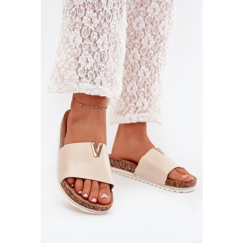 Boto Women's sandals on cork platform with decorative detail beige Vessira Cene