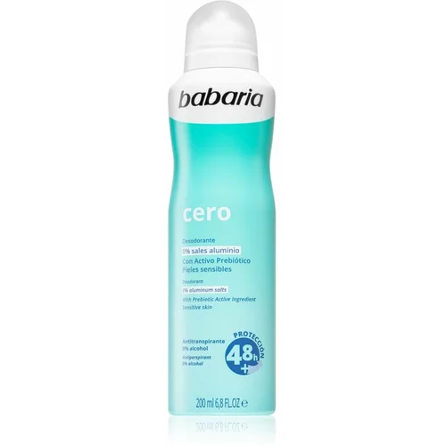 Babaria Deodorant Cero antiperspirant u spreju za osjetljivu kožu 200 ml
