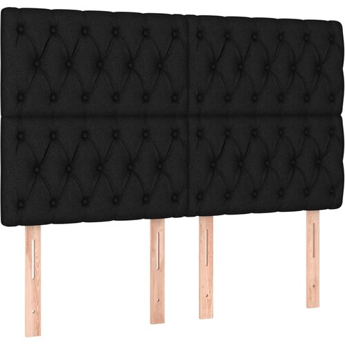  LED uzglavlje crno 144x7x118/128 cm od tkanine Slike
