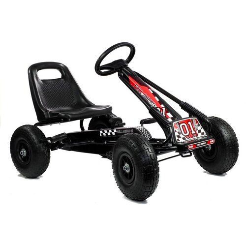  Go-Kart na pedale A-15 s pumpanim kotačima - crni Cijene