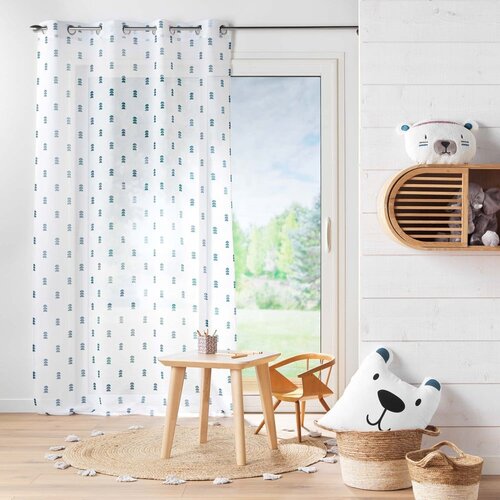 Douceur d int&amp;eacute;rieur Bijela/plava prozirna zavjesa 140x240 cm Geokid &amp;ndash; Slike