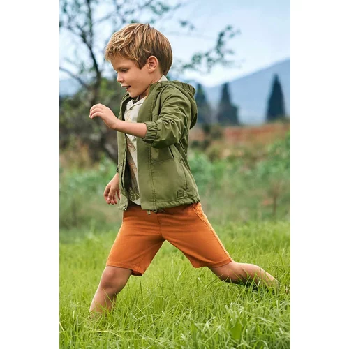 Mayoral Otroške kratke hlače z mešanico lana oranžna barva
