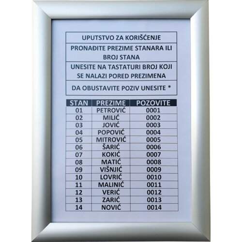Teh Tel Ram za spisak stanara, A4, Beli Slike