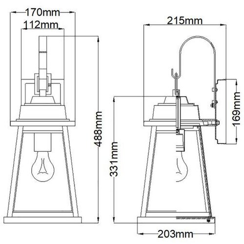 Elstead Lighting ZUNANJA STENSKA SVETILKA Brainbridge 17/21.5/48.8 cm Slike