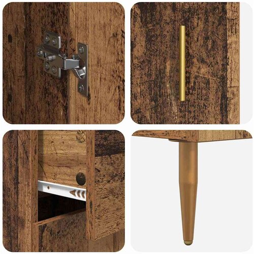  Kuhinjski ormarić 2 pcs Staro drvo 69 5 x 34 x 180 cm Konstruirano drvo Slike