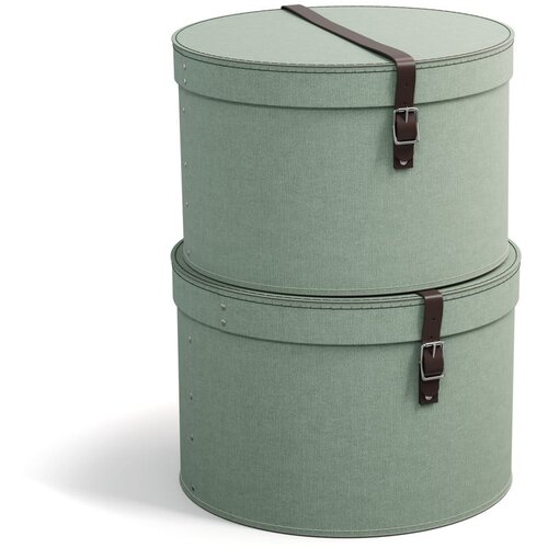 Bigso Box of Sweden Mentolno zelene kartonaste škatle s pokrovom za shranjevanje v kompletu 2 ks ø 37,5x25,5 cm Rut – Cene