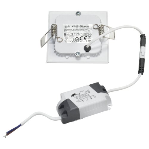 Mitea Lighting M3UK 3W 3000K beli ugradni kvadratni led panel Slike