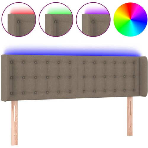 Maison Chic led posteljno vzglavje - vzglavna omarica - nočna omarica taupe 147x16x78/88 cm blago, (21706368) Slike