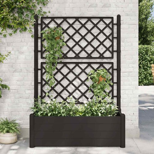 Vrtna sadilica s re&amp;scaron;etkom 100 x 43 x 142 cm PP antracit Slike
