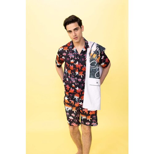 Defacto Fit Oversize Fit Polo Neck Patterned Sports T-Shirt Slike