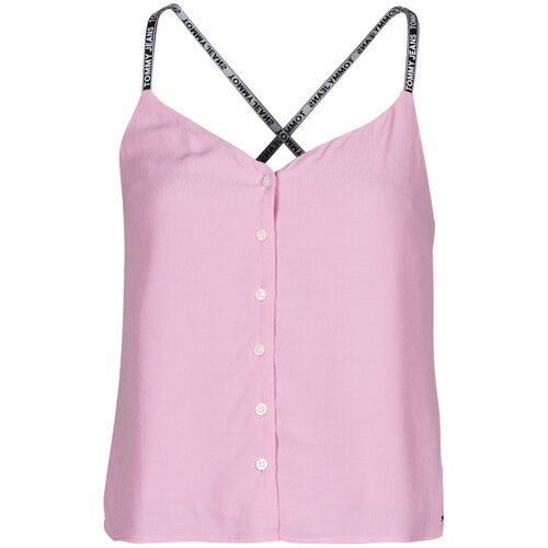 Tommy Jeans Topi &amp;amp; Bluze TJW CAMI TOP BUTTON THRU Rožnata Slike