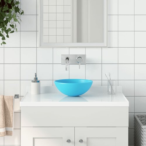 The Living Store Kupaonski umivaonik od keramike svjetlozeleni okrugli Cijene