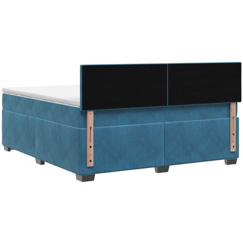 Krevet s box springom, madracem i LED-om Plava 140 x 200 cm Slike