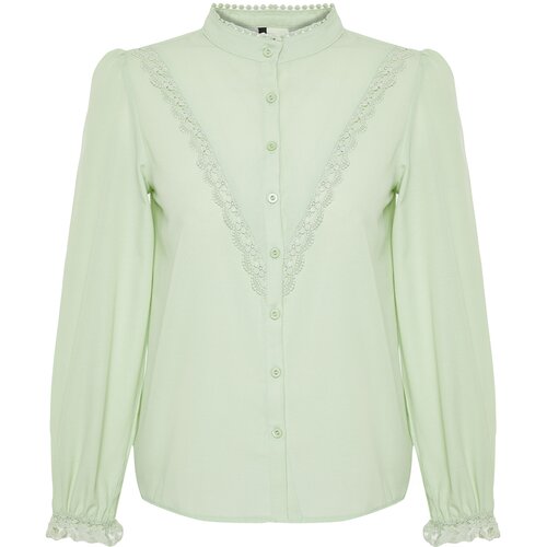 Trendyol Pistachio Green Lace Cotton Woven Shirt Slike