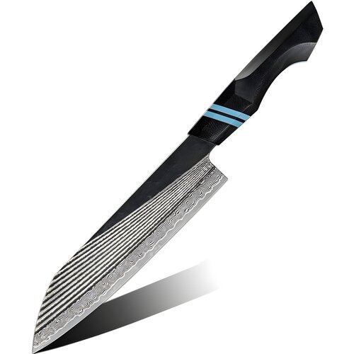  Damaskasti kuhinjski nož ZE-37423 - Chef / Crna / Plava KP37423 Cene
