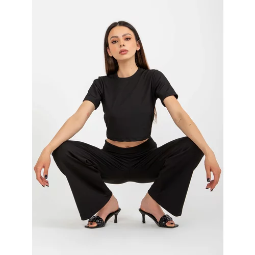 Fashion Hunters Black two-piece casual set with trousers