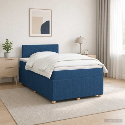  Boxspring krevet s madracem Plava 120 x 190 cm Tkanina Cijene