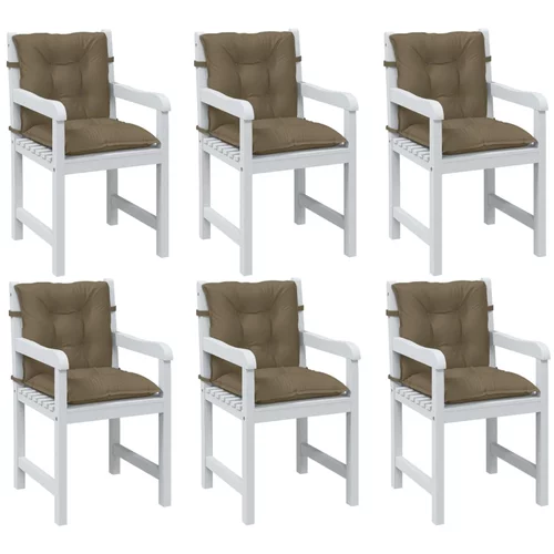 vidaXL Jastuci za stolice 6 kom prošarano smeđesivi 100x50x7cm tkanina