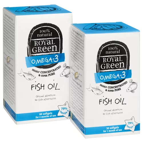 Royal_Green ROYAL GREEN DHA Omega-3 ribje olje, Fish oil, 30 gelkapsul,