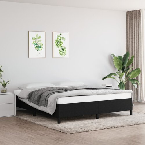  Okvir kreveta bez madraca crni 180x200 cm od tkanine Slike