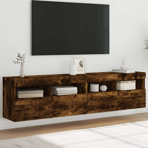  Zidni TV ormarići LED 2 kom boja hrasta 80x30x40 cm Cijene