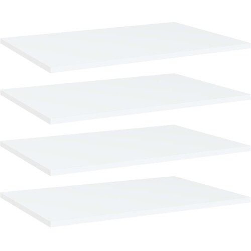 Police za knjige 4 kom bijele 60x40x1,5 cm konstruirano drvo Cene