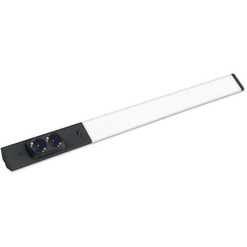  LED svjetiljka s utičnicama i sklopkom, 18 W, crna Slike