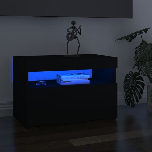 vidaXL TV omarica z LED lučkami črna 60x35x40 cm Cene
